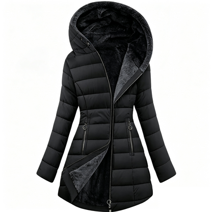 Women's Long Sleeve Furry Puffer Down Jacket