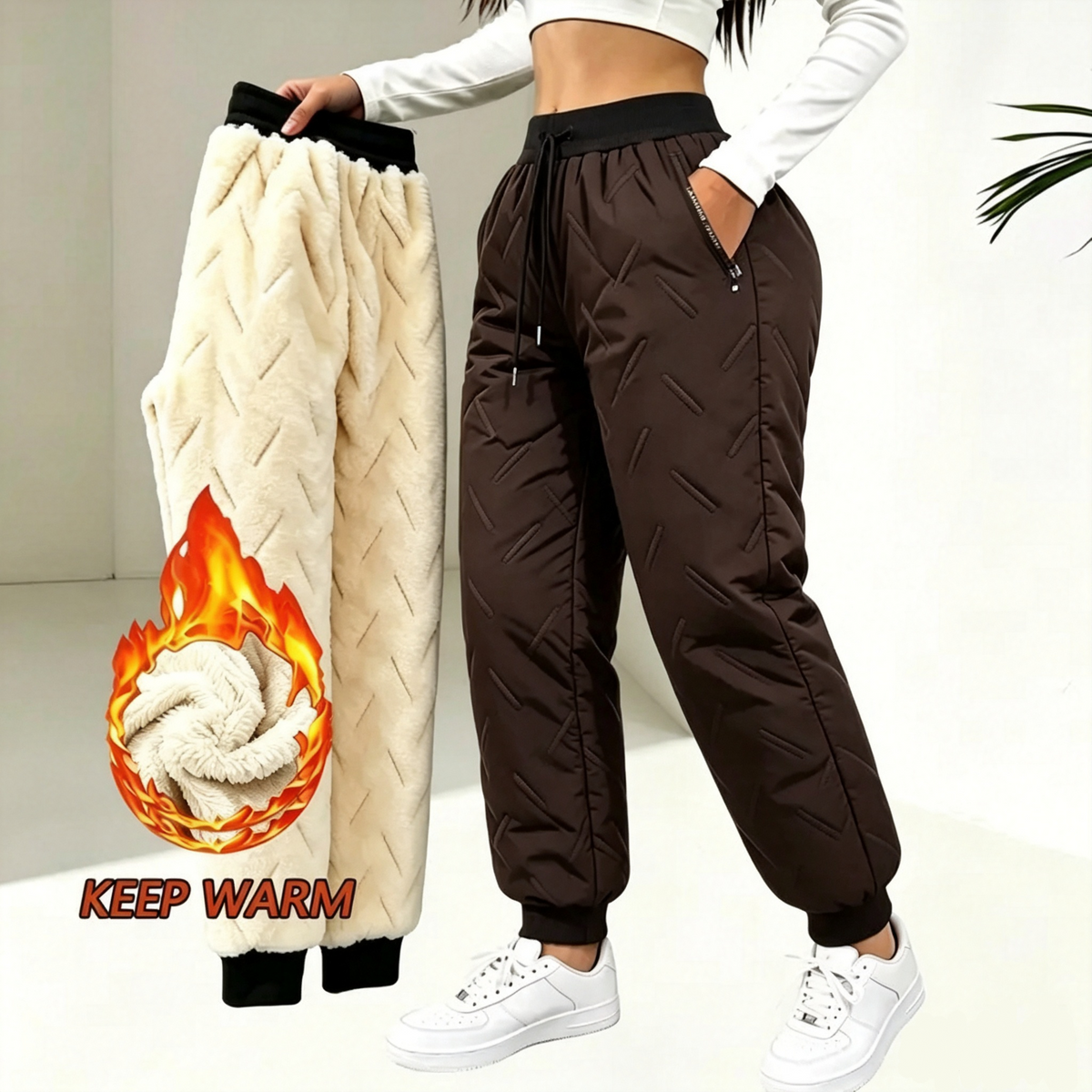 Women’s Winter Fleece-Lined Thick Casual Pants