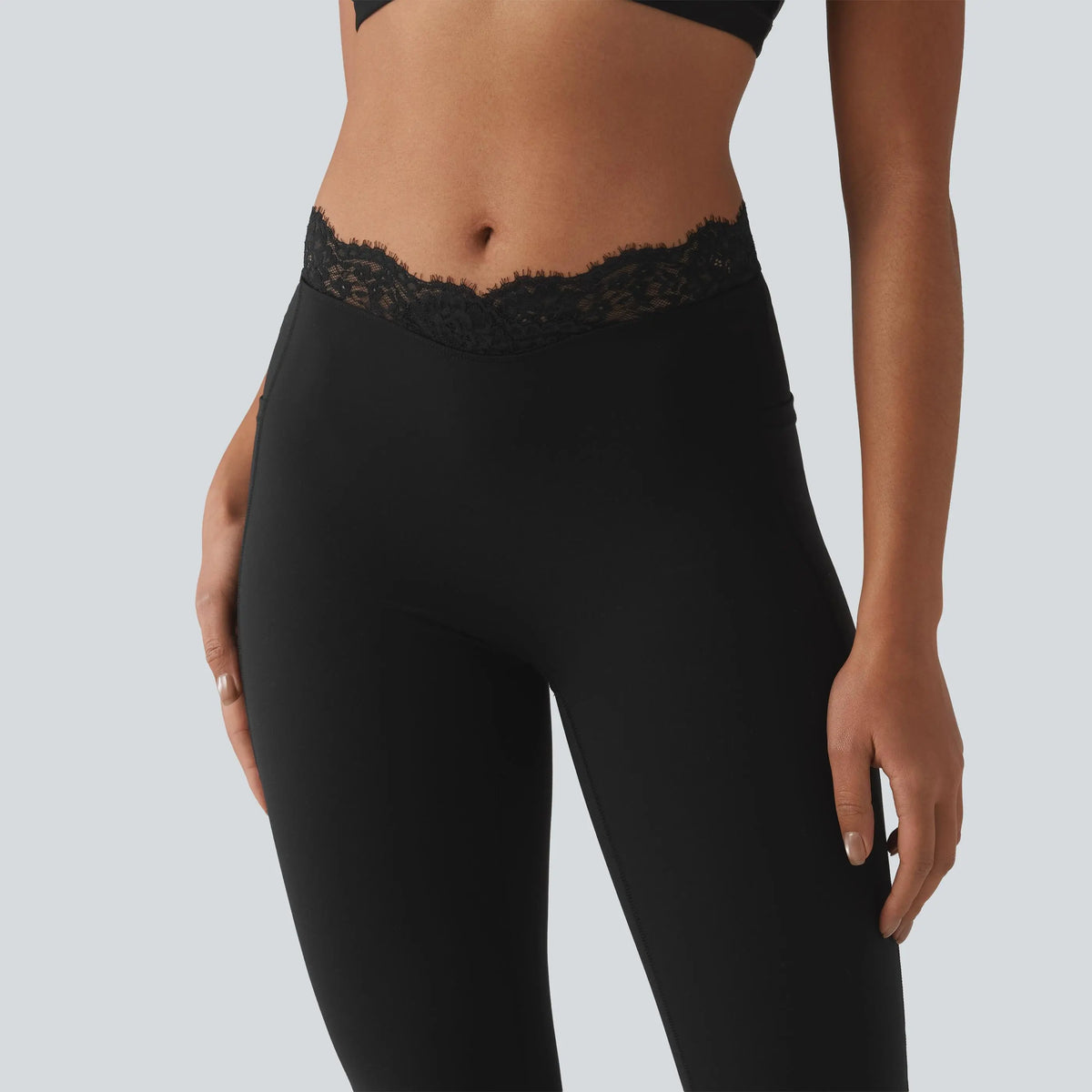 Women’s Lace Waist Flare Pants – Soft Stretch, Flattering Fit & All-Day Comfort