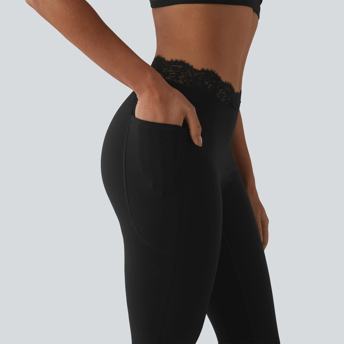 Women’s Lace Waist Flare Pants – Soft Stretch, Flattering Fit & All-Day Comfort
