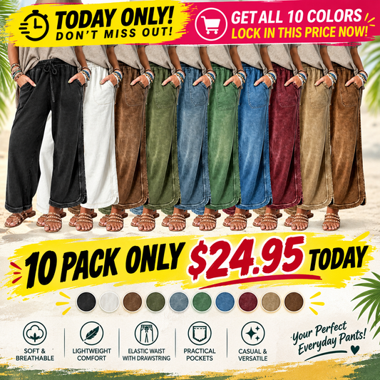 Women's High-Waist Drawstring Casual Wide-Leg Sweatpants
