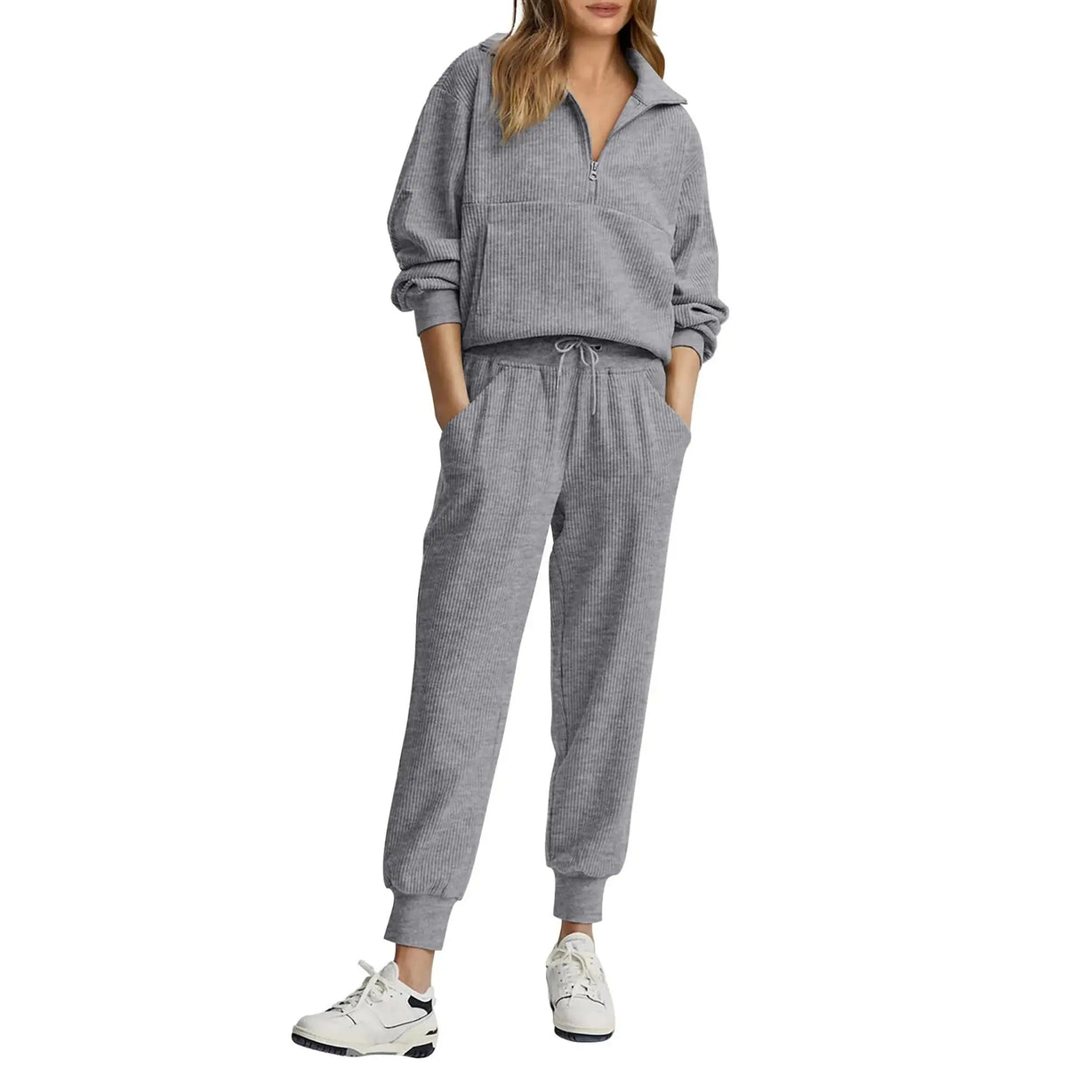 Women's 2-Piece Sweatsuits Set Long Sleeve Half Zip Pullover Sweatshirt🔥