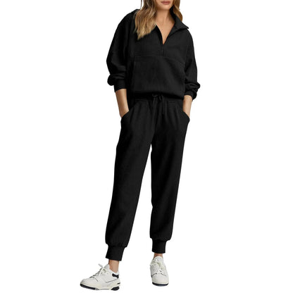 Women's 2-Piece Sweatsuits Set Long Sleeve Half Zip Pullover Sweatshirt🔥