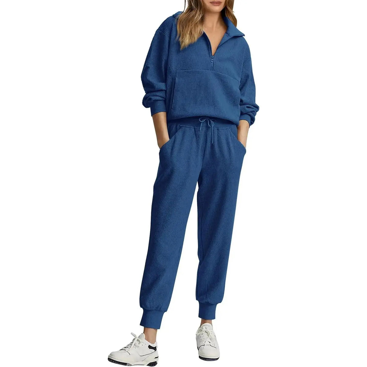 Women's 2-Piece Sweatsuits Set Long Sleeve Half Zip Pullover Sweatshirt🔥