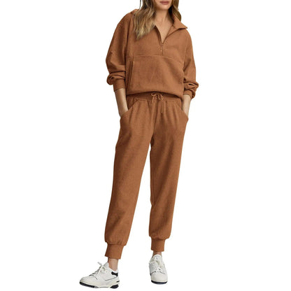 Women's 2-Piece Sweatsuits Set Long Sleeve Half Zip Pullover Sweatshirt🔥